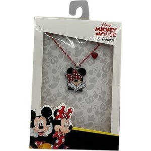 Disney Mickey Mouse & Friends Minnie Mouse Pendant Necklace With Heart Charm